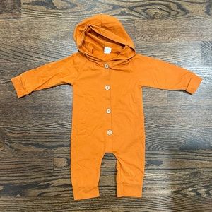 Orange Hooded Romper 6-9m
